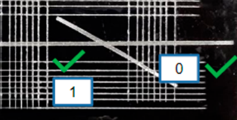 La diferencia en la calidad de la adhesión cuando se utiliza el UV Adhesion Promoter (izquierda) frente a la no utilización (derecha)